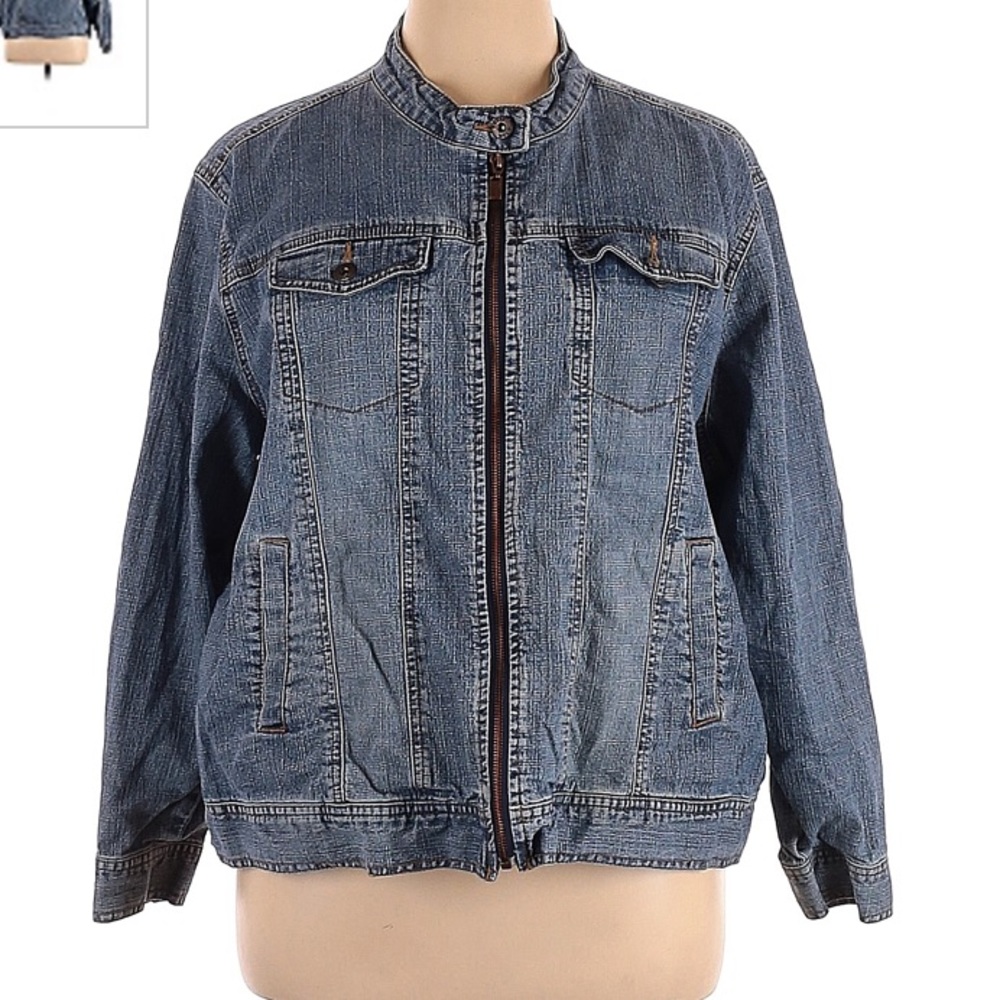 Vintage Star Blue Denim Moto Jacket